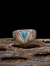 Old Estate Native American Turquoise Sterling Silver Ring, Size 5