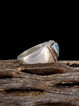 Old Estate Native American Turquoise Sterling Silver Ring, Size 5