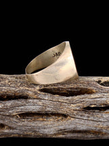 Estate Native Copper and Turquoise Chip Inlay Sterling Silver Ring, Size 9 1/4 - PuebloDirect.com