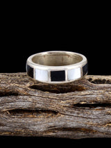 Vintage Native Sterling Silver Multistone Inlay Ring, Size 11 1/2 - PuebloDirect.com