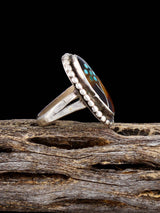 Vintage Native Sterling Silver Multistone Inlay Flower Ring, Size 4 3/4 - PuebloDirect.com