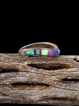 Vintage Native Sterling Silver Multistone Inlay Ring, Size 7 - PuebloDirect.com