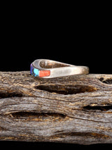 Vintage Native Sterling Silver Multistone Inlay Ring, Size 7 - PuebloDirect.com