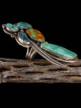Large Vintage Native American Turquoise Sterling Silver Ring, Size 8 1/2