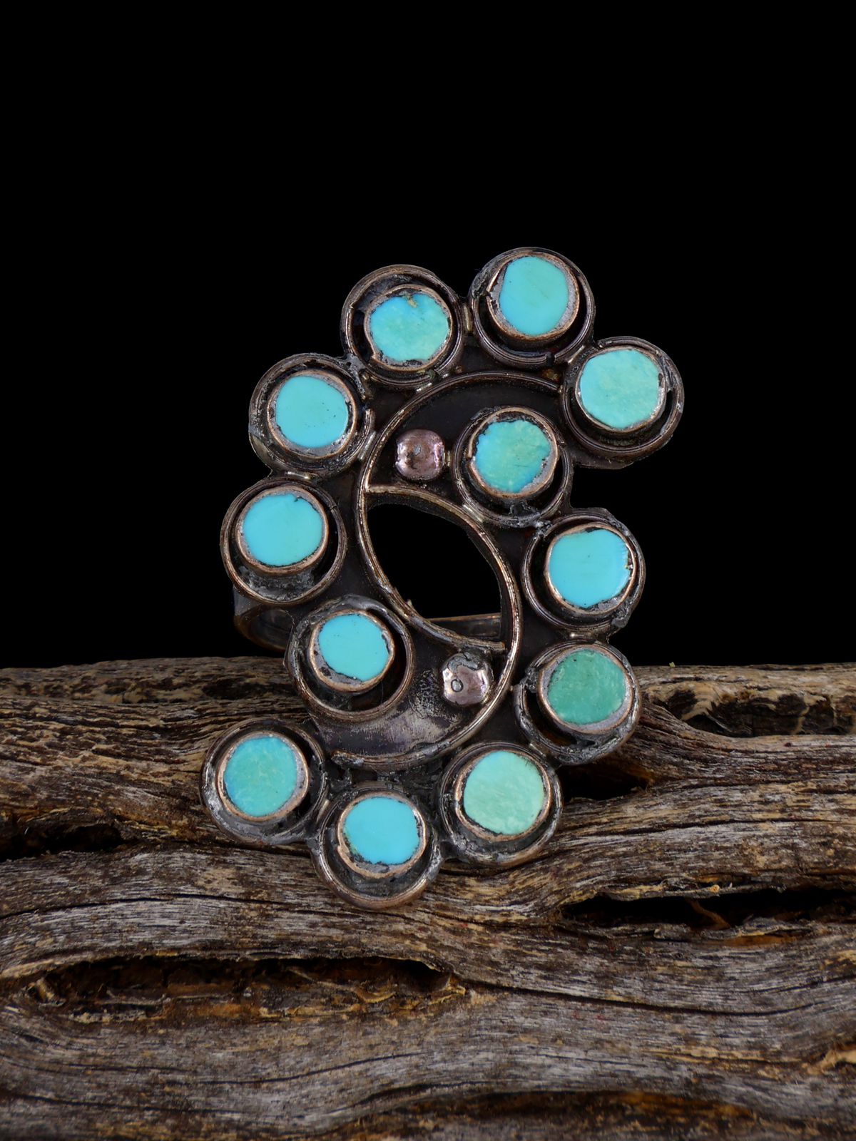 Estate Sterling Silver Turquoise Ring, Size 5 1/2 - PuebloDirect.com