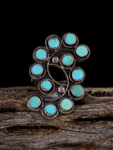 Estate Sterling Silver Turquoise Ring, Size 5 1/2 - PuebloDirect.com