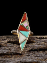 Estate Sterling Silver Inlay Ring, Size 5 3/4 - PuebloDirect.com