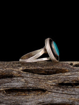 Estate Sterling Silver Turquoise Ring, Size 4 1/2 - PuebloDirect.com