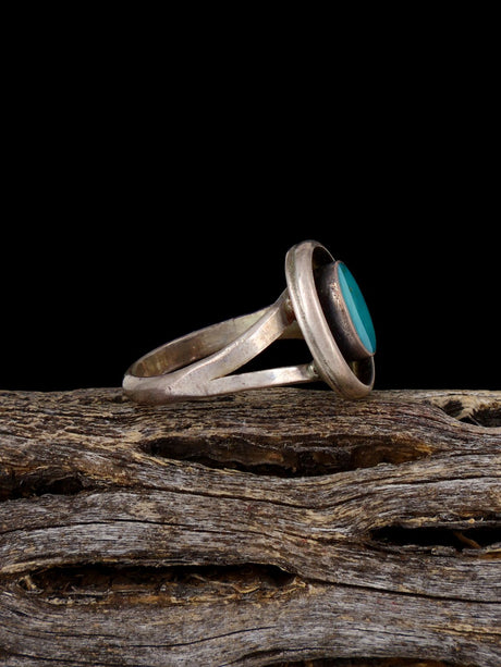 Estate Sterling Silver Turquoise Ring, Size 4 1/2 - PuebloDirect.com