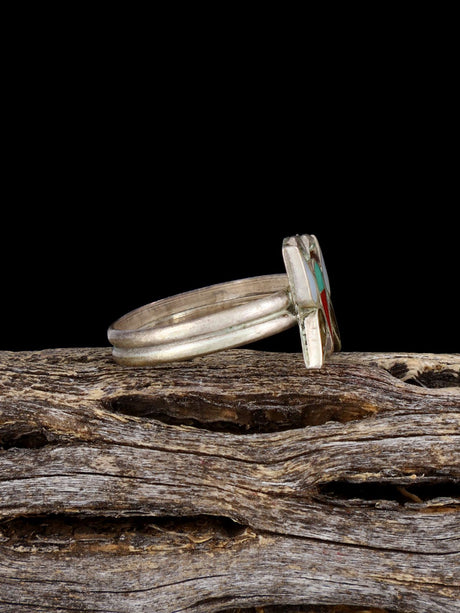 Old Estate Sterling Silver Butterfly Inlay Ring, Size 5 1/2 - PuebloDirect.com