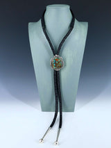 Navajo Sterling Silver Pilot Mountain Turquoise Bolo Tie