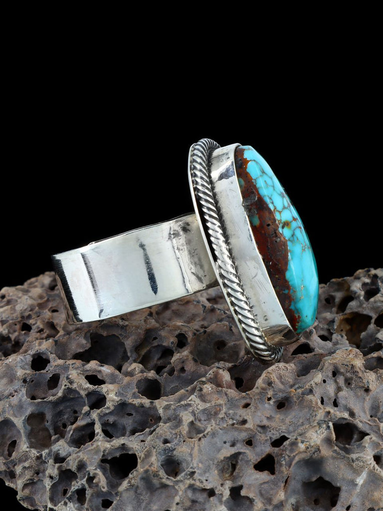 Natural Pilot Mountain Turquoise Ring, Size 8+ Adjustable - PuebloDirect.com