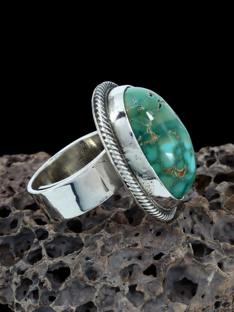 Natural Pilot Mountain Turquoise Ring, Size 5+ Adjustable - PuebloDirect.com