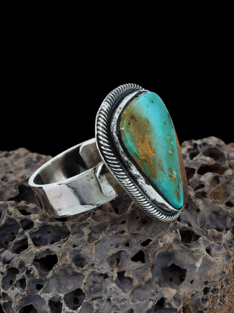Natural Pilot Mountain Turquoise Ring, Size 7+ Adjustable - PuebloDirect.com