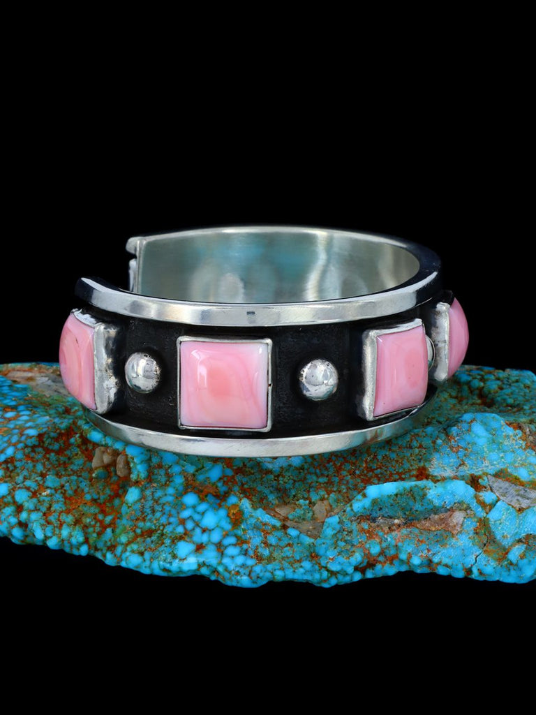 Native American Heavy Pink Conch Cuff Bracelet - PuebloDirect.com