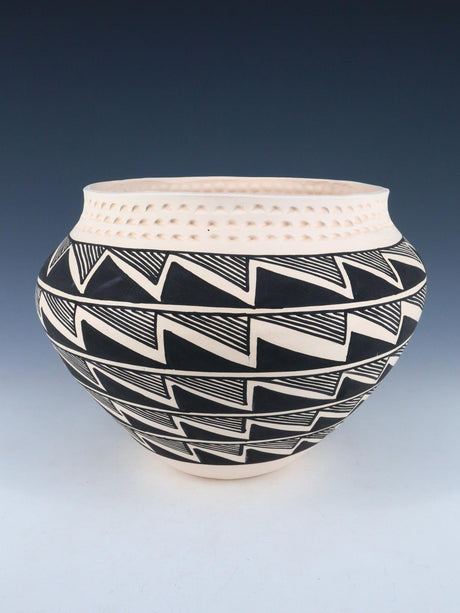 Acoma Pueblo Hand Coiled Painted Pottery Bowl - PuebloDirect.com