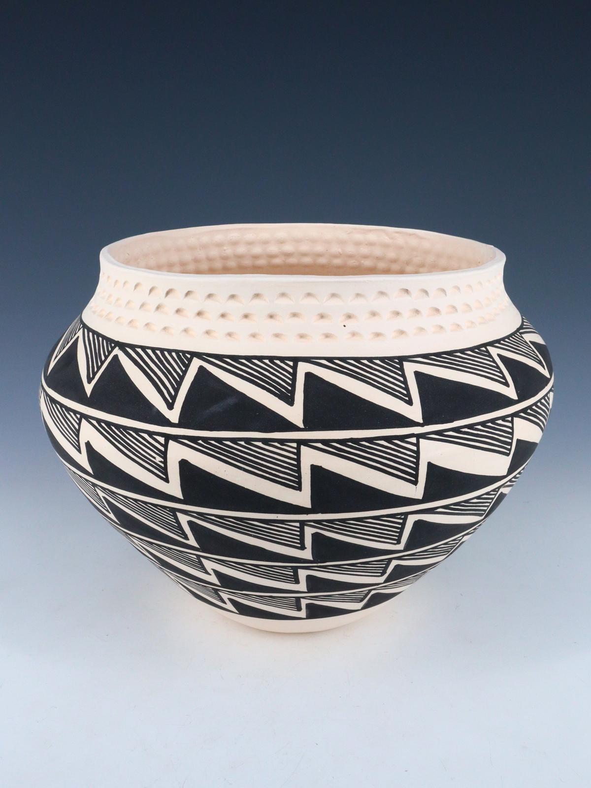 Acoma Pueblo Hand Coiled Painted Pottery Bowl - PuebloDirect.com