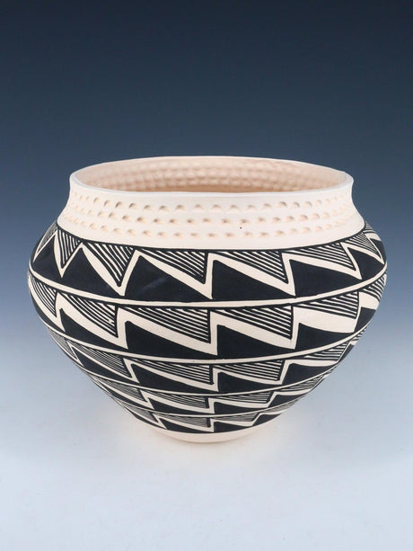 Acoma Pueblo Hand Coiled Painted Pottery Bowl - PuebloDirect.com