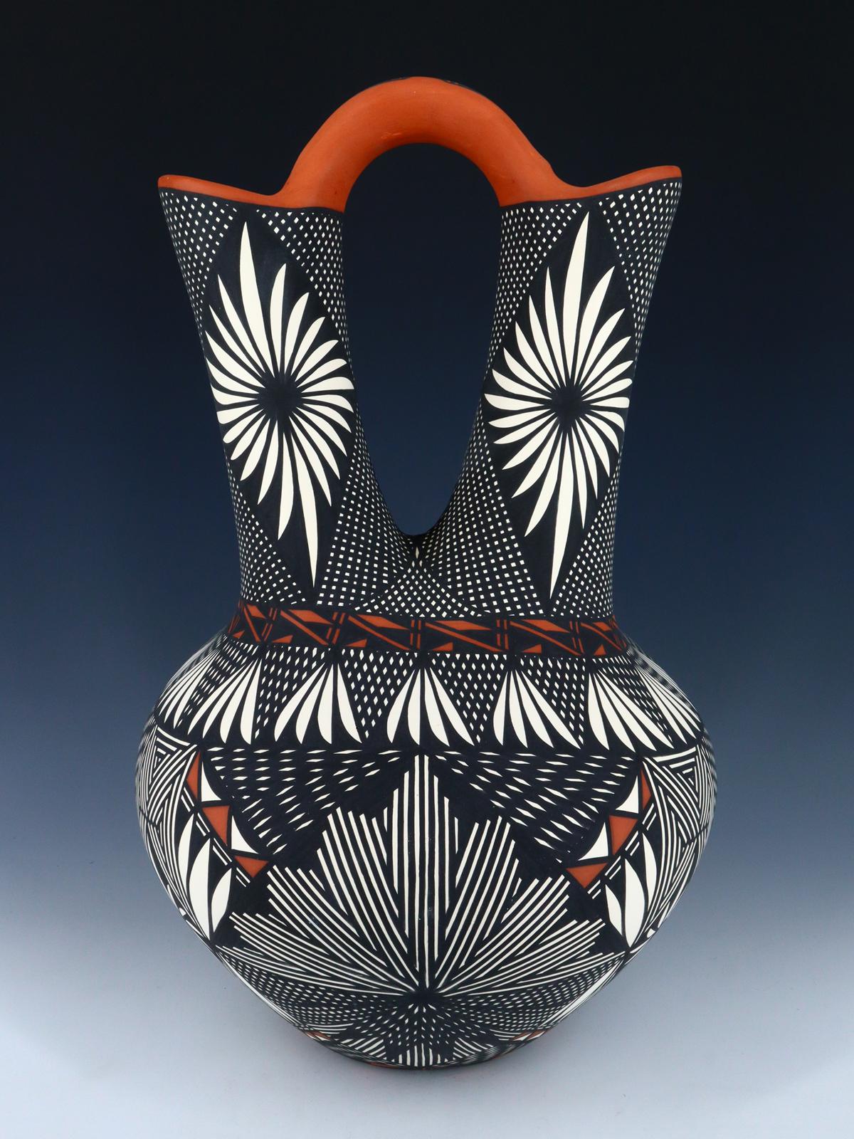 Acoma Pueblo Pottery Fine Line Large Wedding Vase