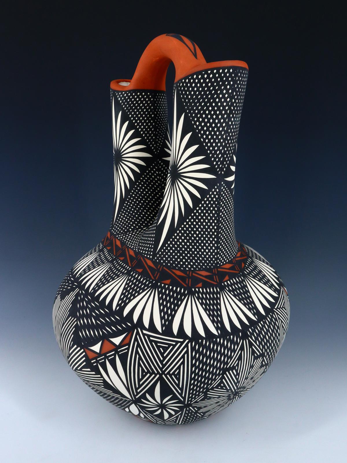 Acoma Pueblo Pottery Fine Line Large Wedding Vase