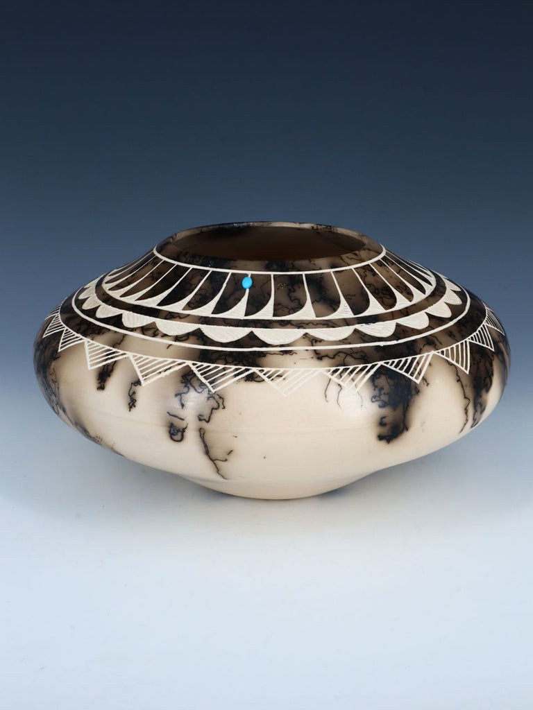 Acoma Pueblo Etched Horsehair Pottery Bowl - PuebloDirect.com