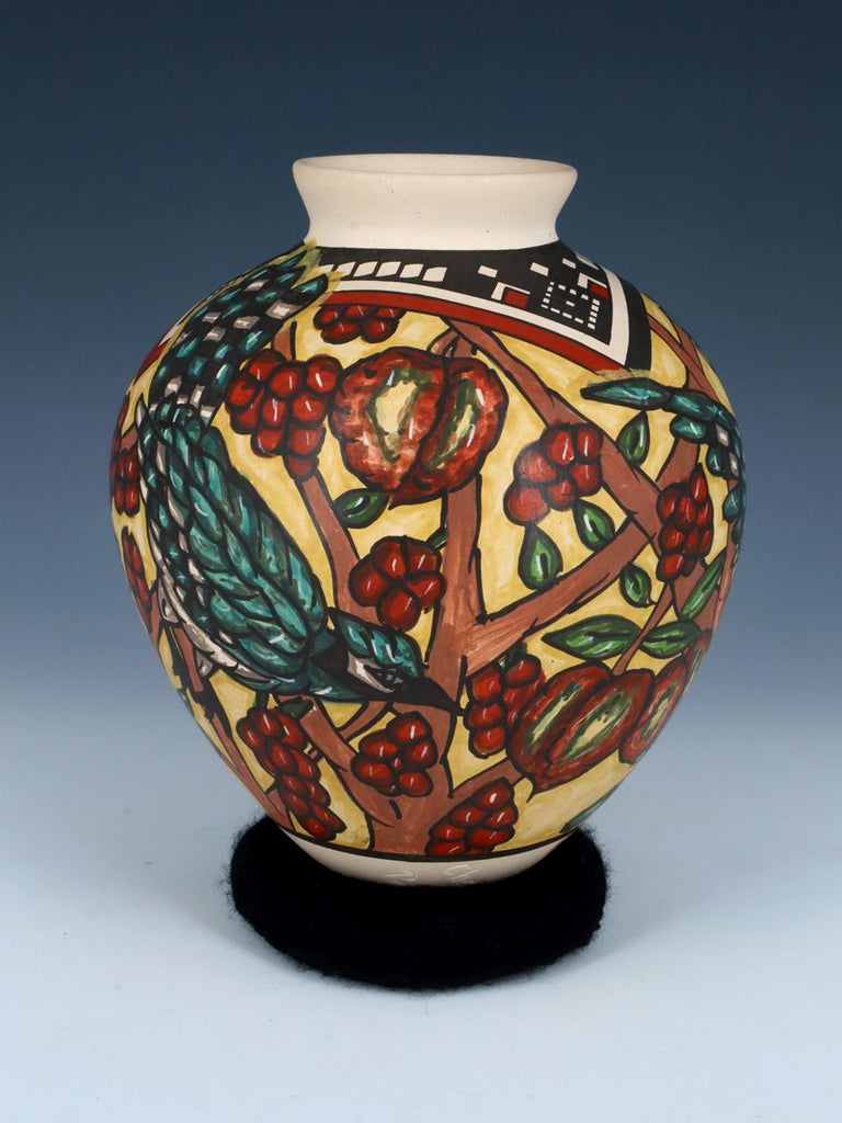 Mata Ortiz Hand Coiled Pottery Painted Bird Vase - PuebloDirect.com