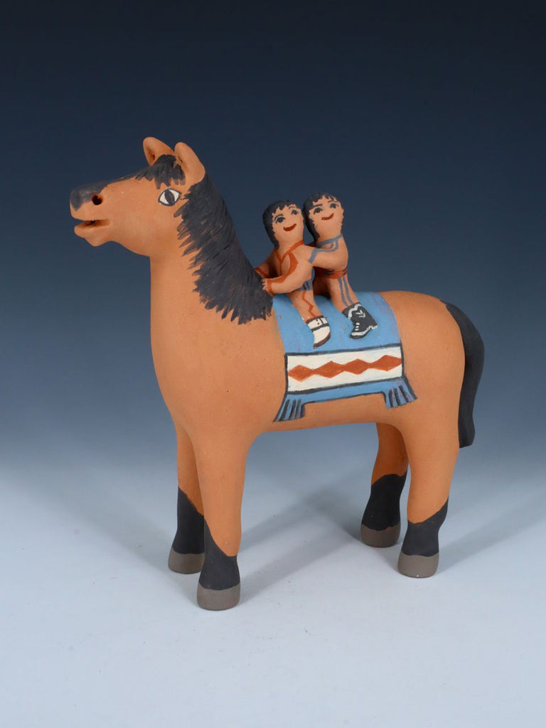 Jemez Pueblo Storyteller Horse and Children - PuebloDirect.com