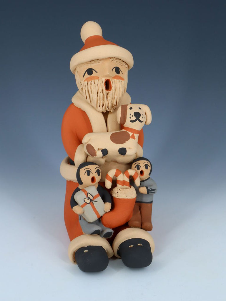 Jemez Pueblo Pottery Santa Claus Storyteller Figurine - PuebloDirect.com