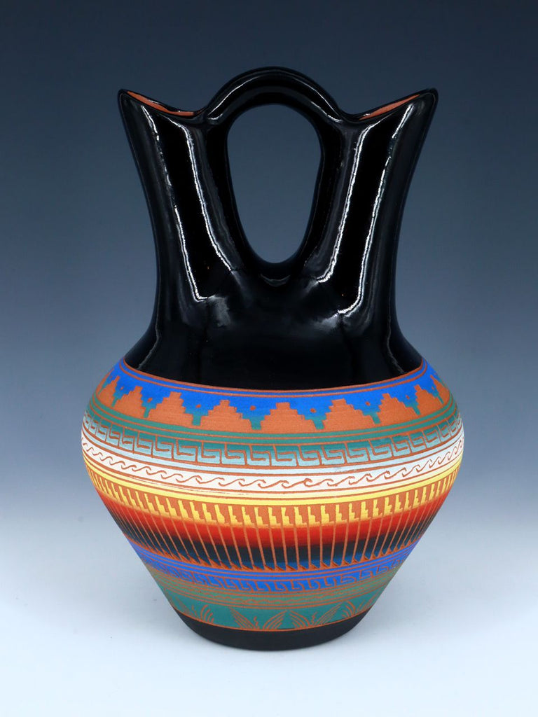 Navajo Etched Pottery Wedding Vase - PuebloDirect.com