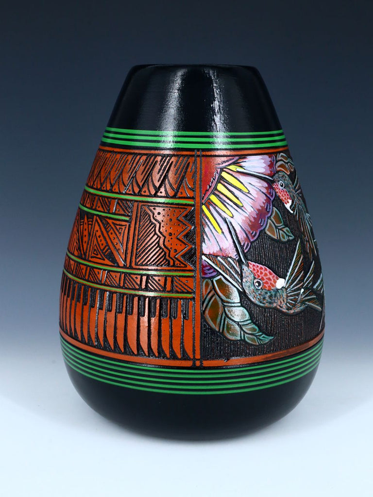 Navajo Hummingbird Hand Etched Pottery - PuebloDirect.com