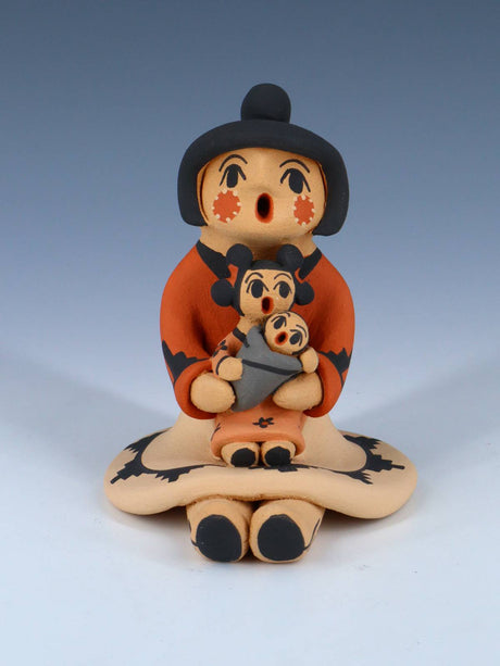 Jemez Pueblo Pottery Two Baby Storyteller - PuebloDirect.com