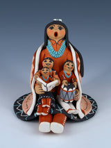 Jemez Pueblo Pottery Three Baby Storyteller - PuebloDirect.com