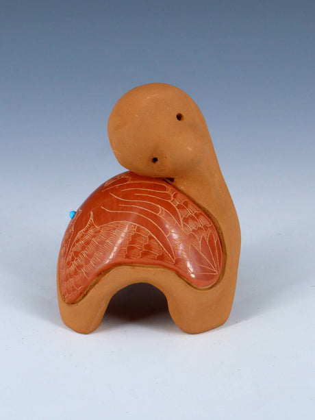 Santa Clara Pueblo Hand Coiled Pottery Turtle - PuebloDirect.com