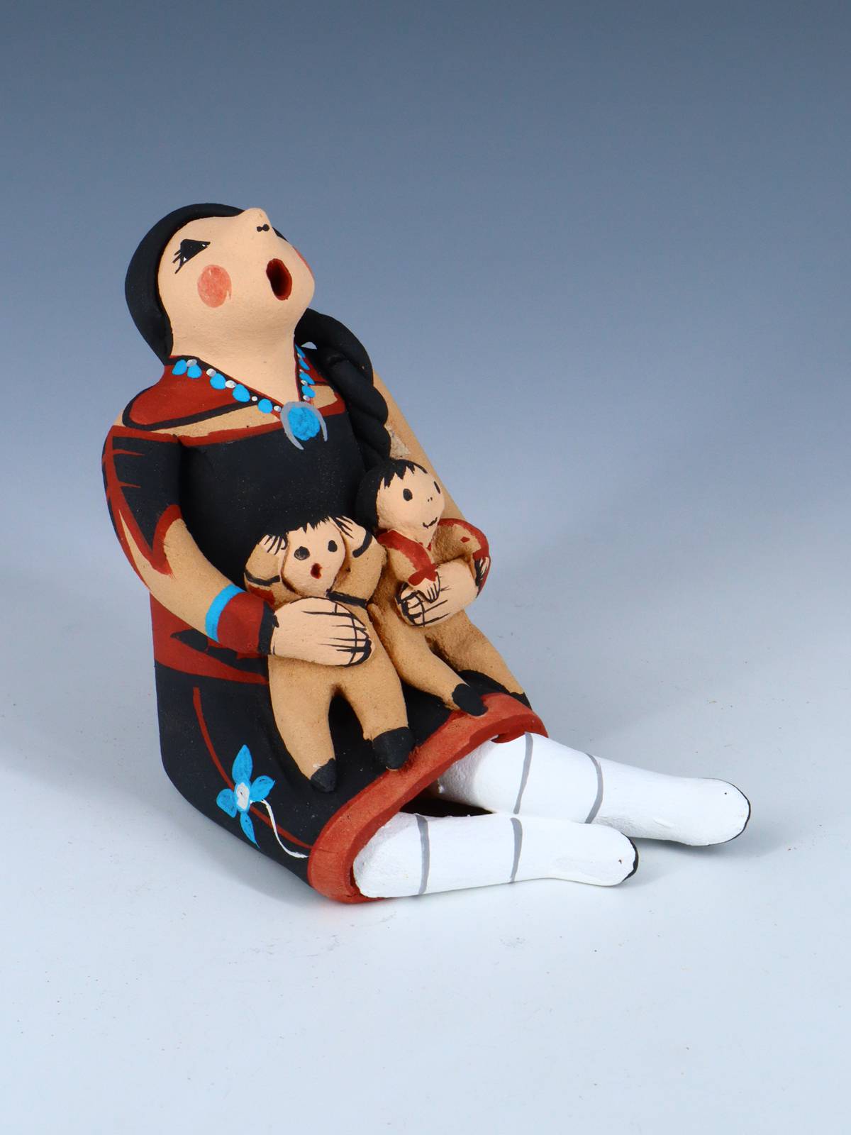 Jemez Pueblo Pottery Two Baby Storyteller Doll - PuebloDirect.com