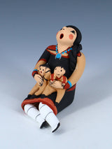 Jemez Pueblo Pottery Two Baby Storyteller Doll - PuebloDirect.com