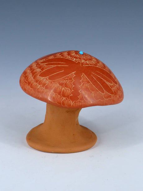 Santa Clara Pueblo Hand Coiled Pottery Mushroom - PuebloDirect.com