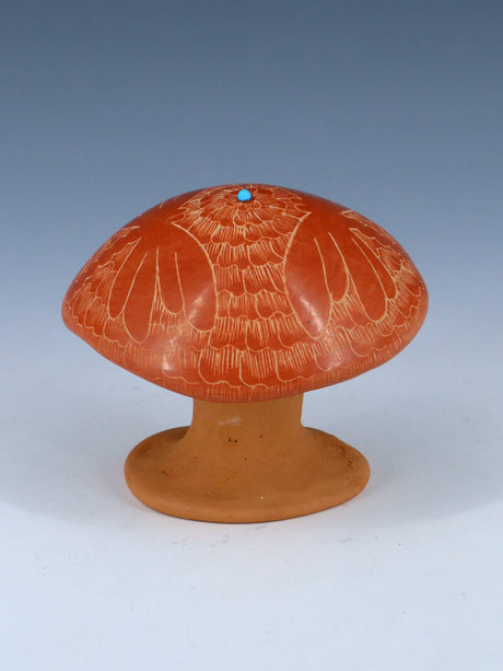 Santa Clara Pueblo Hand Coiled Pottery Mushroom - PuebloDirect.com