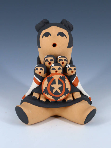 Jemez Pueblo Pottery Five Baby Storyteller Figurine - PuebloDirect.com