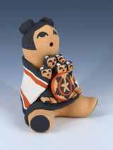 Jemez Pueblo Pottery Five Baby Storyteller Figurine - PuebloDirect.com