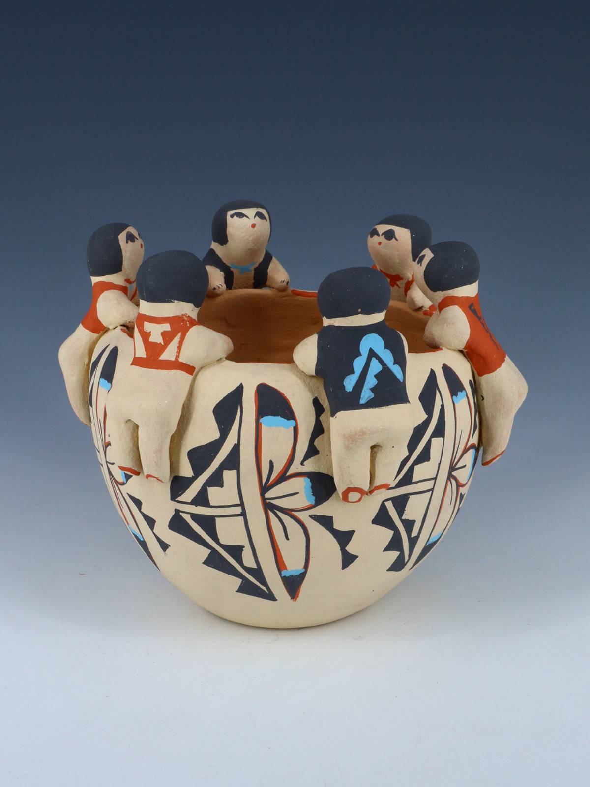 Jemez Pueblo Pottery Storyteller Friendship Bowl - PuebloDirect.com