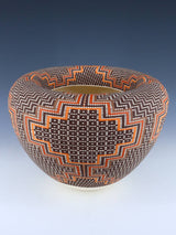 Acoma Pueblo Pottery Large Hand Coiled Infinity Rim Bowl - PuebloDirect.com