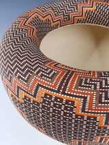Acoma Pueblo Pottery Large Hand Coiled Infinity Rim Bowl - PuebloDirect.com