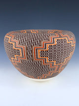 Acoma Pueblo Pottery Large Hand Coiled Infinity Rim Bowl - PuebloDirect.com