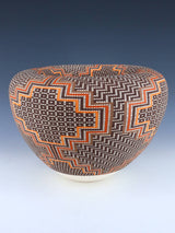 Acoma Pueblo Pottery Large Hand Coiled Infinity Rim Bowl - PuebloDirect.com