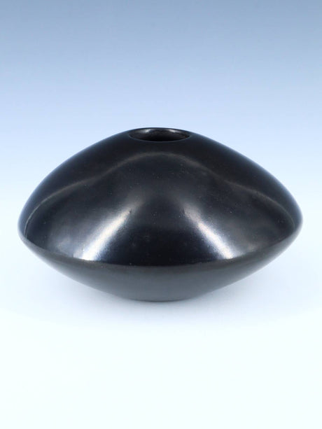 Hand Coiled Nambe Pueblo Pottery Stone Polished Seed Pot - PuebloDirect.com
