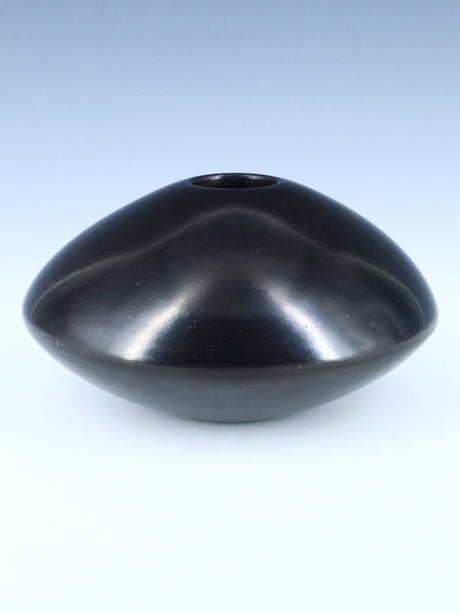 Hand Coiled Nambe Pueblo Pottery Stone Polished Seed Pot - PuebloDirect.com