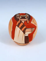Hopi Hand Coiled Carved Crow Mother Kachina Pottery Seed Pot - PuebloDirect.com