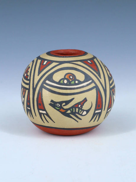 Santa Clara Pueblo Pottery Polychrome Seedpot - PuebloDirect.com