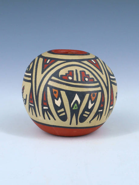 Santa Clara Pueblo Pottery Polychrome Seedpot - PuebloDirect.com