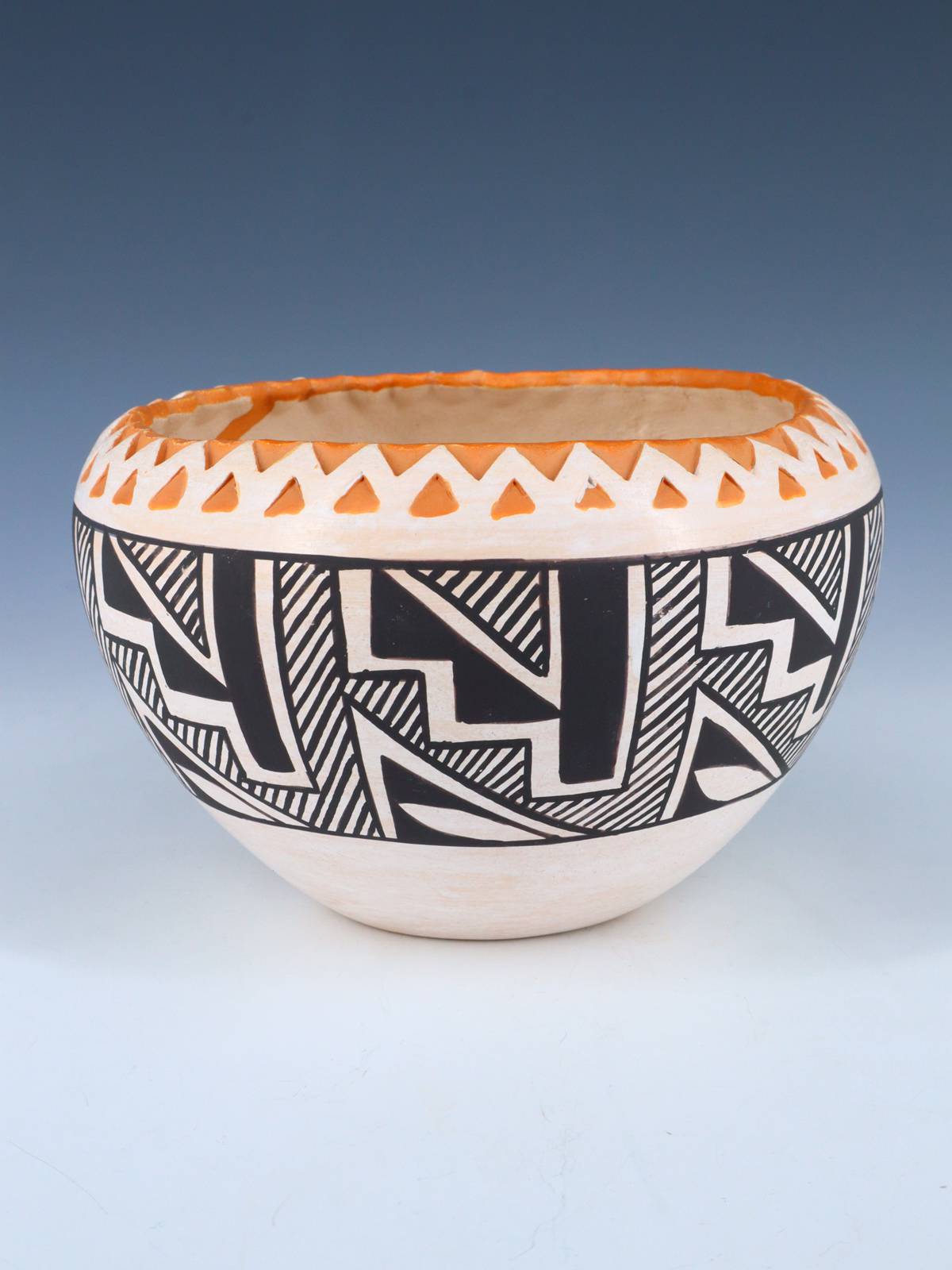 Vintage Hand Coiled Acoma Pueblo Pottery Bowl